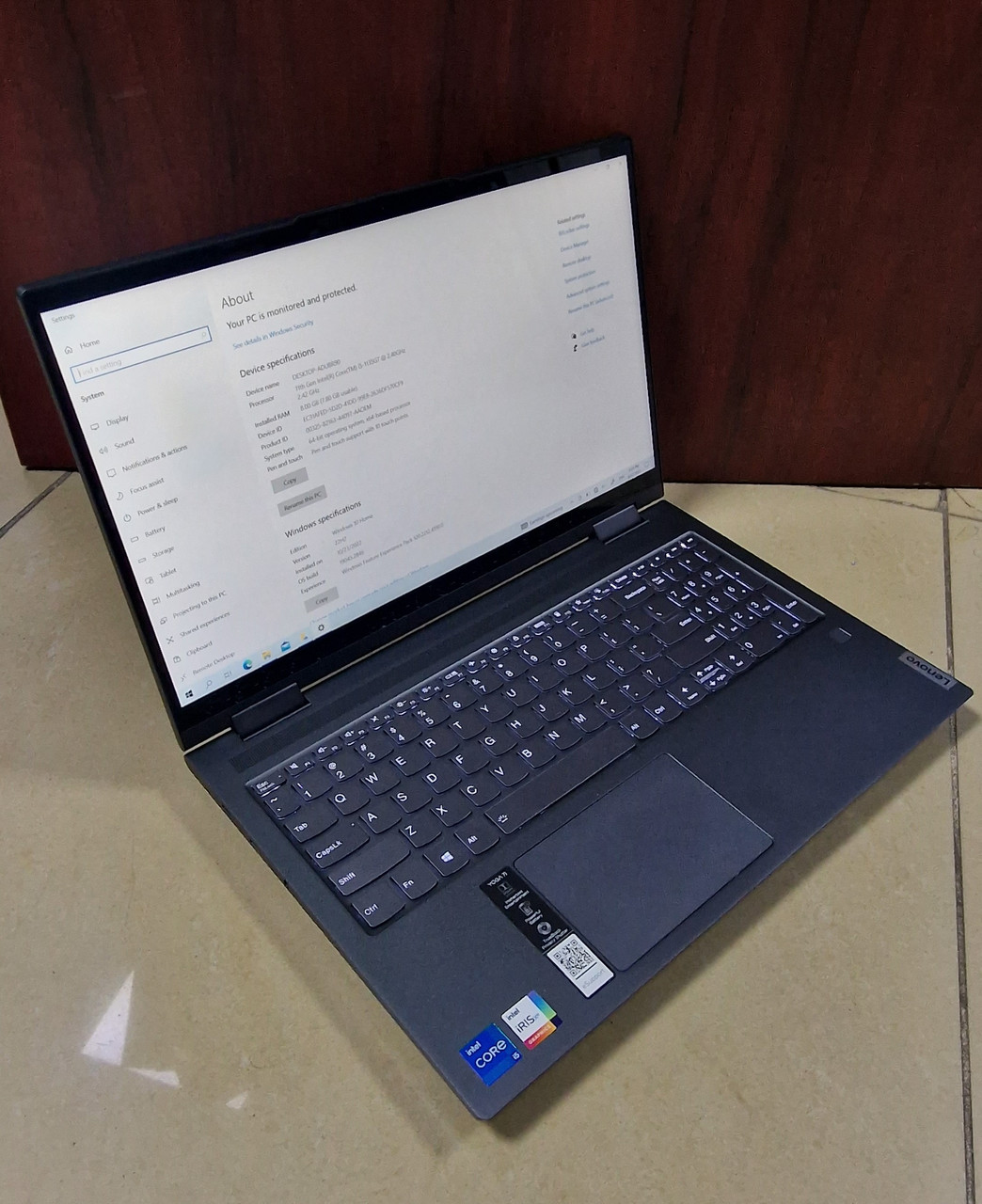 Ноутбук Lenovo Yoga 7 15 Intel i5 1135G7 8gb 256gb TOUCH - фото 2 - id-p110964541