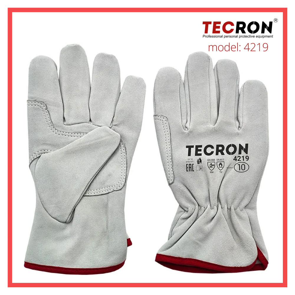Спилковые перчатки Tecron 4219 - фото 1 - id-p95913458