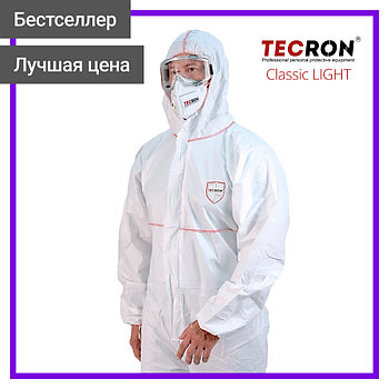 Комбинезон защитный одноразовый TECRON Classic Light (плотность 45 г/м, внешние швы, пальцевые фиксаторы)