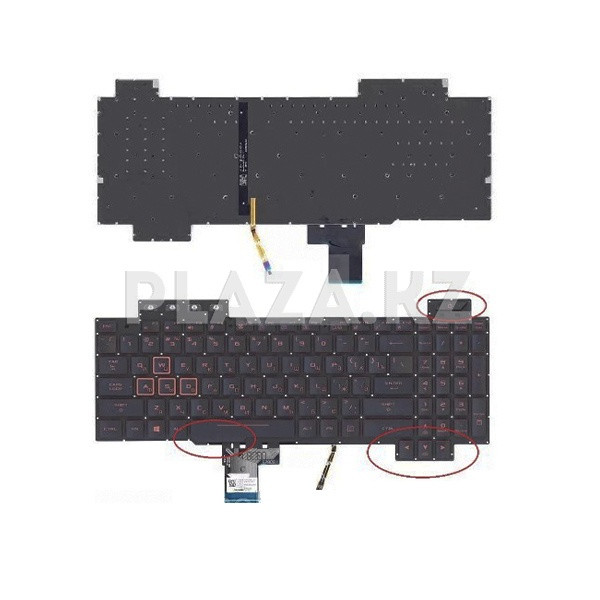 Клавиатура Asus TUF Gaming FX504 FX505 FX80 AEBKLU03010 RU/EN с подсветкой, черная - фото 1 - id-p110966845