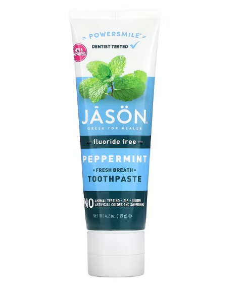 Jason Natural, Powersmile, зубная паста для свежего дыхания, без фтора, перечная мята, 119 г (4,2 унции) - фото 1 - id-p110967015