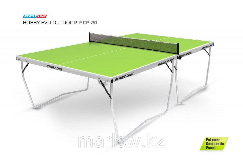 Теннисный стол Start line HOBBY EVO PCP Outdoor с сеткой Green - фото 1 - id-p110967435