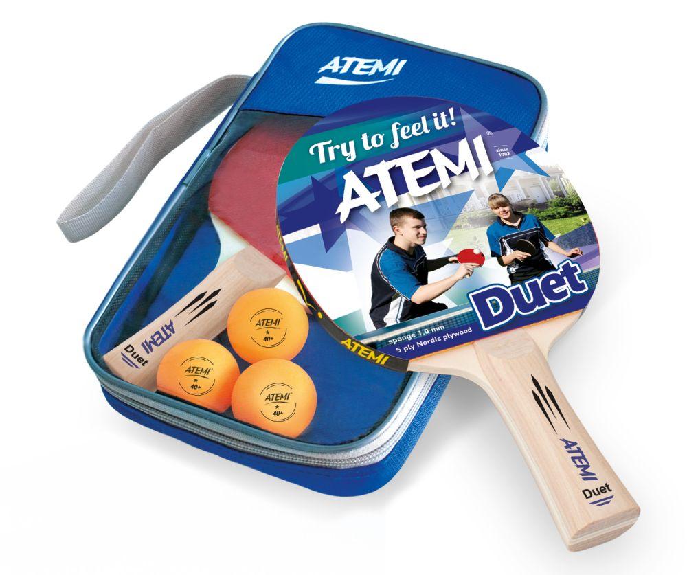 Набор для настольного тенниса Atemi DUET (2ракетки+чехол+3 мяча*) - фото 1 - id-p110968991