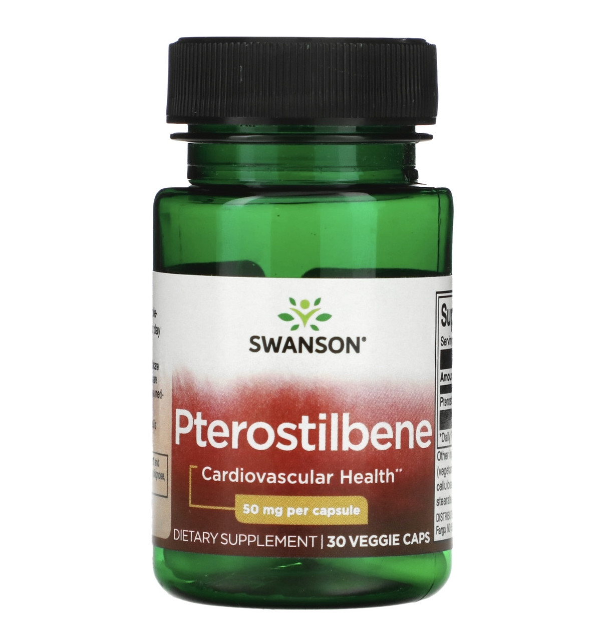 Swanson птеростильбен, 50 мг, 30 вегетарианских капсул - фото 1 - id-p110969285