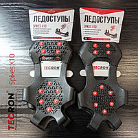 Ледоступы (ледоходы) TECRON Spikes X10 против скольжения, усиленные шипы, морозостойкая резина, фото 8