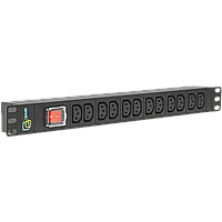 Блок электрических розеток на 12x IEC320 C13, без шнура питания с вилкой C14, Rackmount 1U, (SNR-PDU-12A-W2)