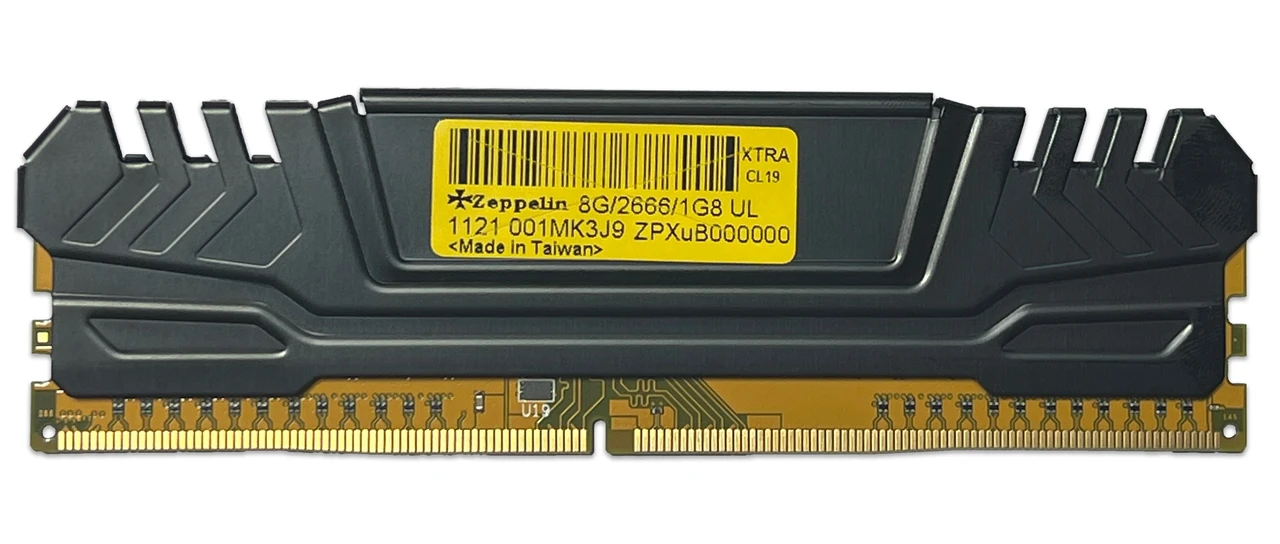 Оперативная память DDR4 PC-21300 (2666 MHz) 8Gb Zeppelin XTRA ‹1Gx8, Gold PCB, радиатор›