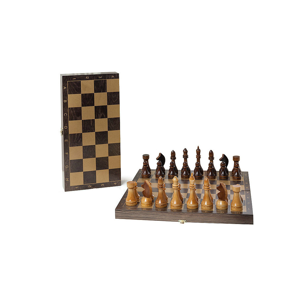 Шахматы гроссмейстерские деревянные с малой деревянной черной доской,рисунок золото "Классика 181-18 - фото 1 - id-p110972895