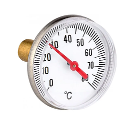 Термометр "малый" с гильзой 1/4" (0-80 С), TIM, арт. Y-40T-80