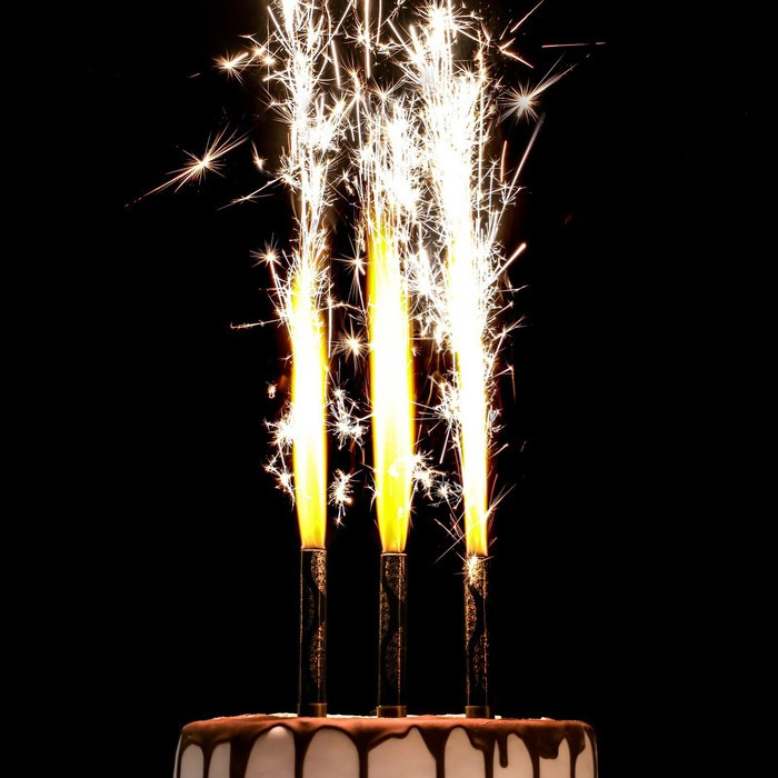 Набор тортовых свечей фонтанов "Золотой узор", 10 см, 3 шт, картон 6626920