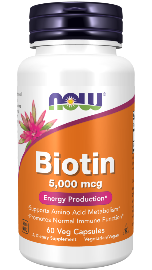 Biotin 5000 mcg, 60 veg.caps, NOW