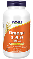 Omega-3-6-9 1000 mg, 250 softgels, NOW