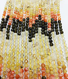 Микс камней - горный хрусталь, цитрин, сердолик, обсидиан, граненый, 4мм, фото 4