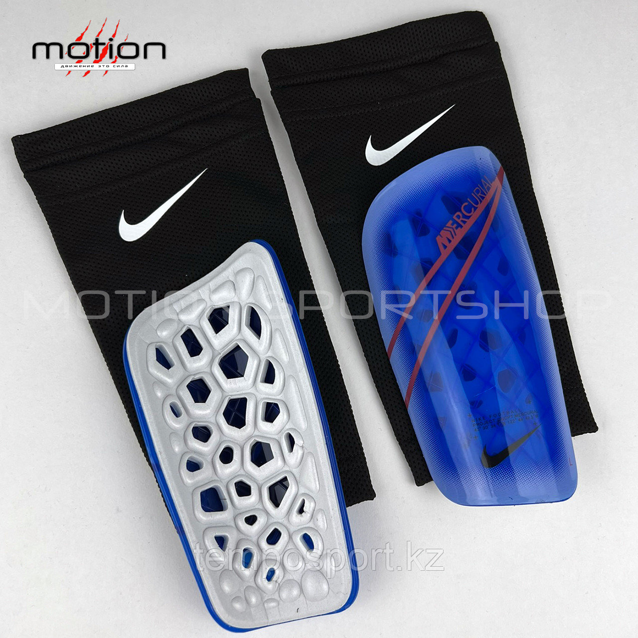Щитки футбольные Nike Mercurial Lite (синие) - фото 10 - id-p108759288