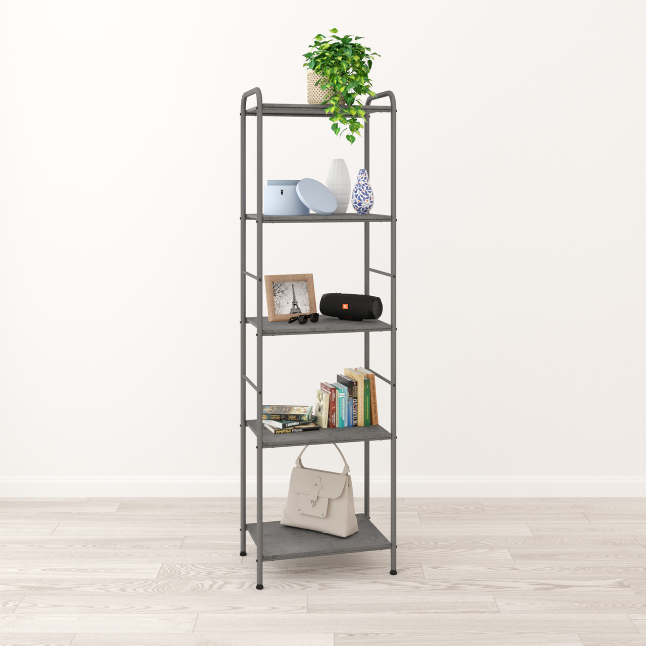 Стеллаж "Валенсия 15 W", графит (ЗМИ, Россия), фото 1