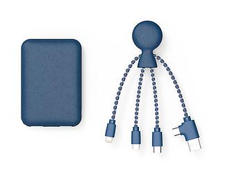 Портативное зарядное устройство BioPack c кабелем Mr. Bio, 5000 mAh, синий