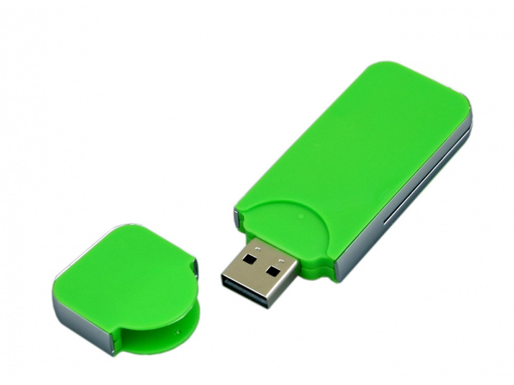 USB-флешка на 4 Гб в стиле I-phone, прямоугольнй формы, зеленый - фото 2 - id-p110977678