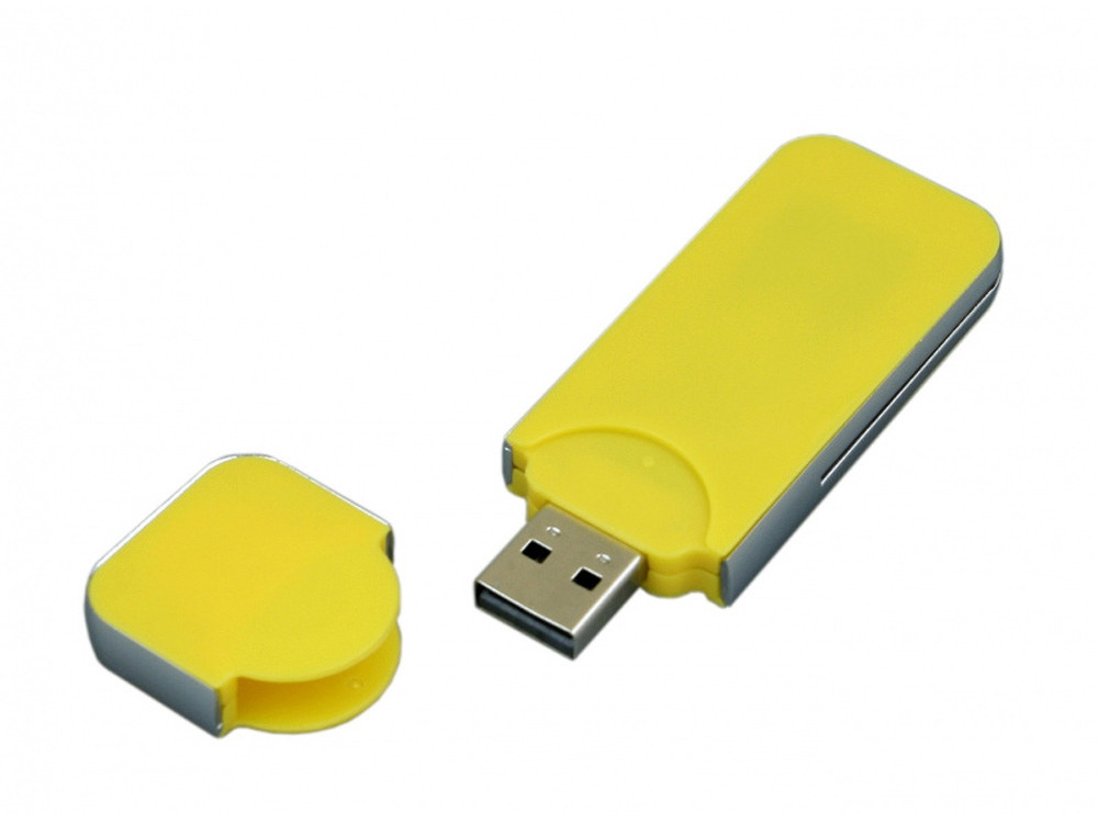 USB-флешка на 4 Гб в стиле I-phone, прямоугольнй формы, желтый - фото 2 - id-p110977679