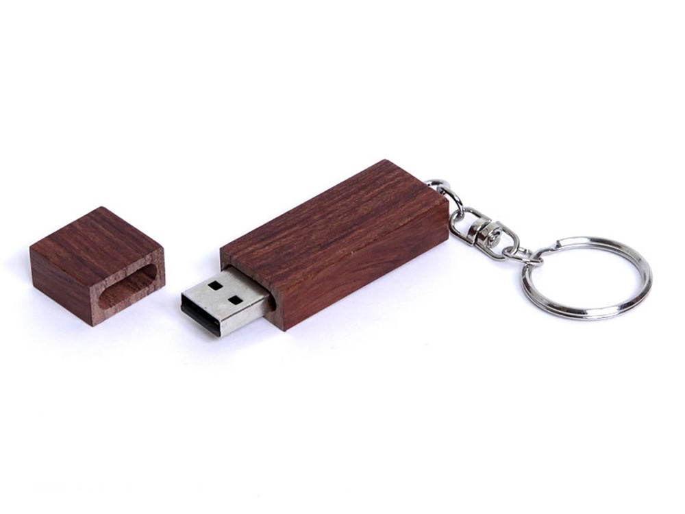 USB-флешка на 4 Гб прямоугольная форма, колпачек с магнитом, коричневый - фото 1 - id-p110977688