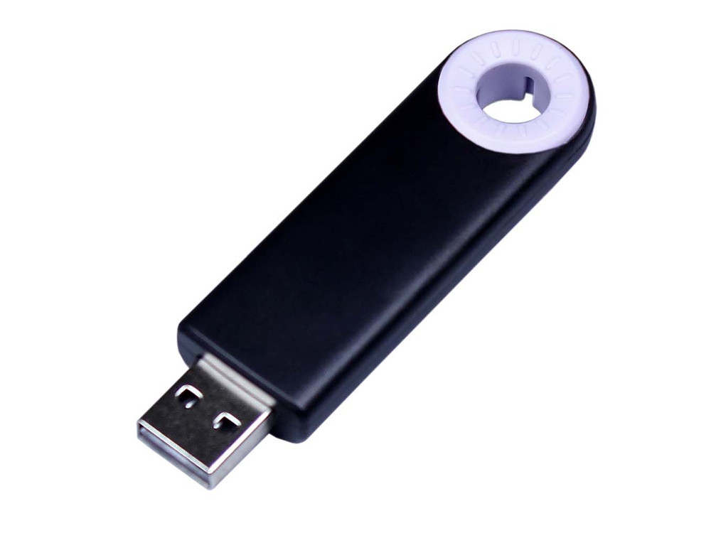 USB-флешка промо на 4 Гб прямоугольной формы, выдвижной механизм, белый - фото 1 - id-p110977699