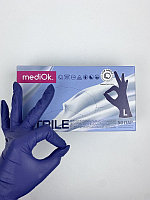 Перчатки нитриловые MediOk неопудренные, ЧЕРНИЧНЫЙ, размер L уп 50 пар (пачки)
