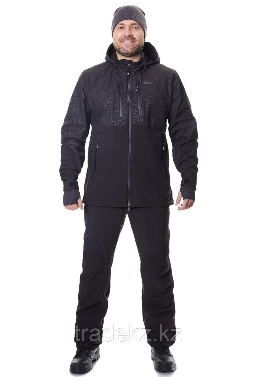 Демисезонный костюм для рыбалки Novatex Bering (Беринг) GRAYLING (тк.софт-шелл/черный), размер 60-62