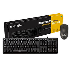 Проводная клавиатура и мышка КОМБО Vega-01