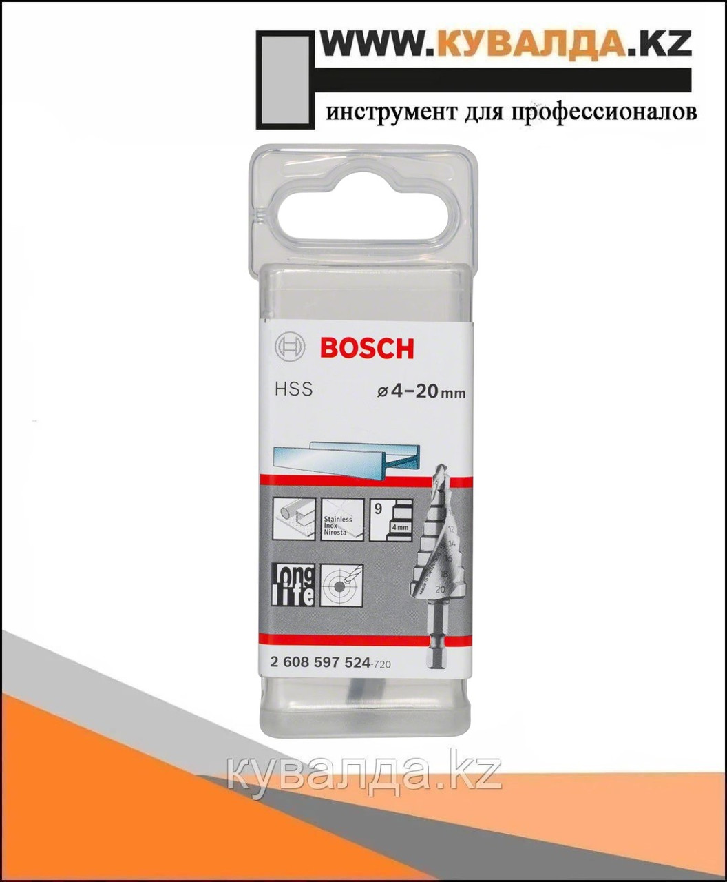 Bosch Ступ сверло HSS 9 ступ 4-20 мм hex 1/4"