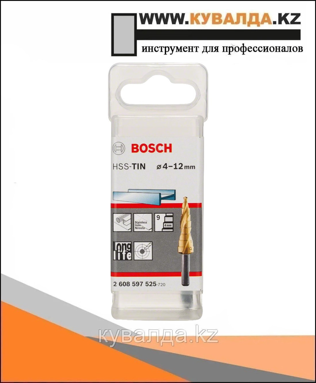 Bosch Ступ сверло HSS-TiN 9 ступ 4-12 мм