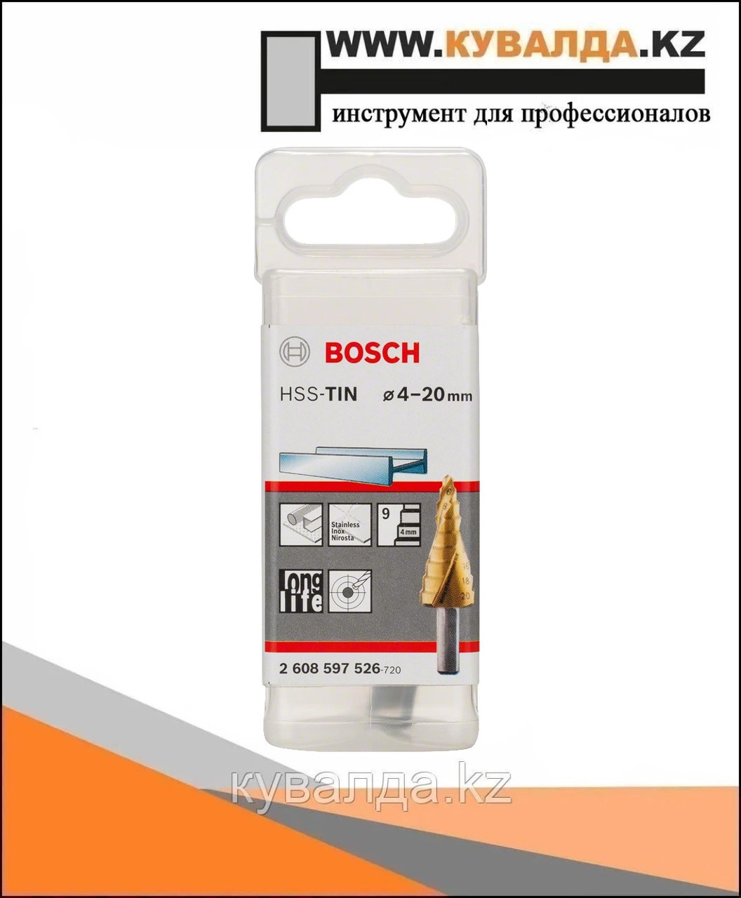 Bosch Ступ сверло HSS-TIN 9 ступ 4-20 мм