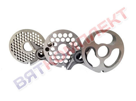 Набор ножей и решеток для мясорубки МИМ-300 с буртом фрезерованные (Инструментальная сталь), фото 1