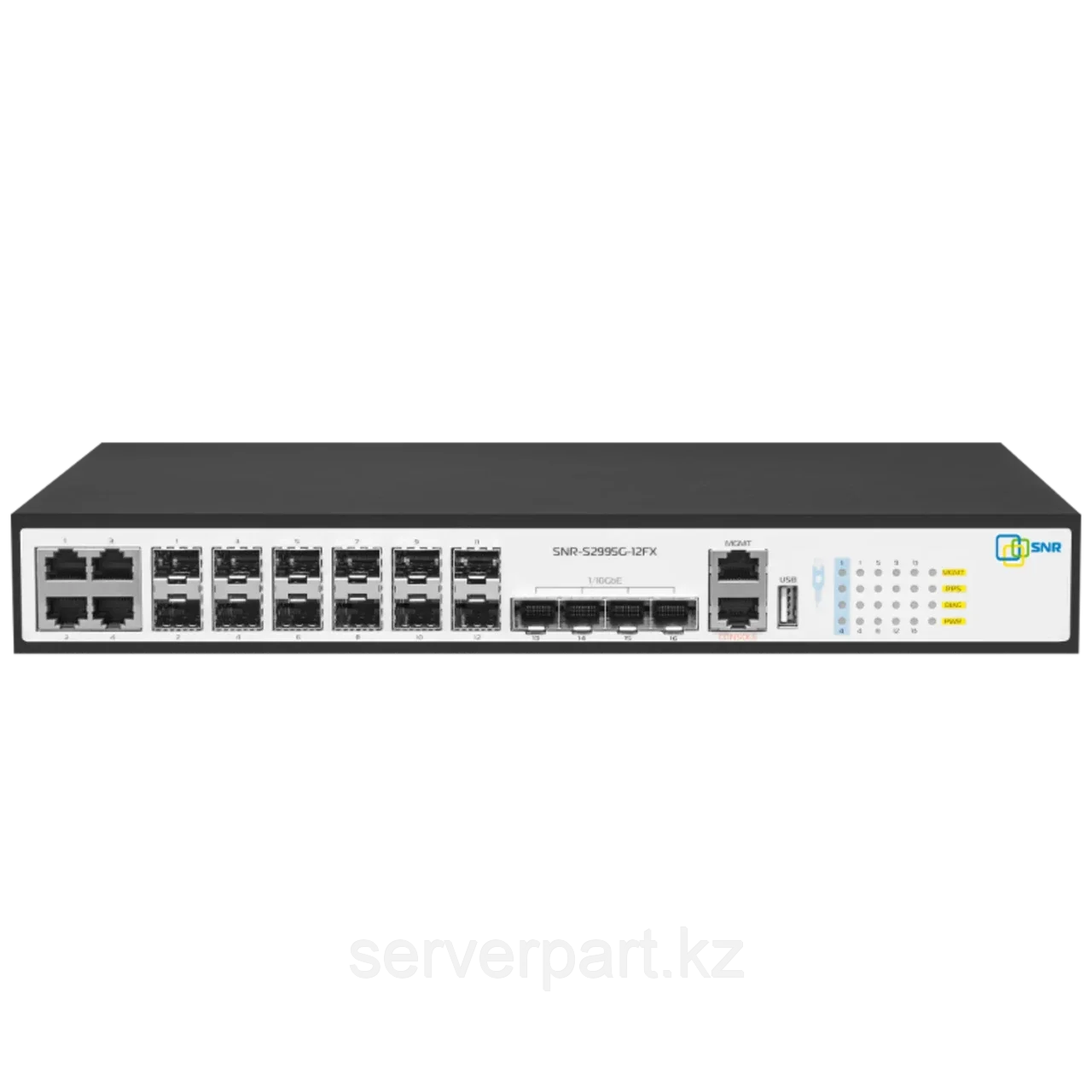 Управляемый коммутатор уровня 3 SNR-S2995G-12FX, 8 портов 100/1000BaseX SFP, 4 Combo портов GE, 4 порта 1/10G