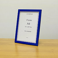 Рамка для фото и документов А4, Фоторамка Синяя