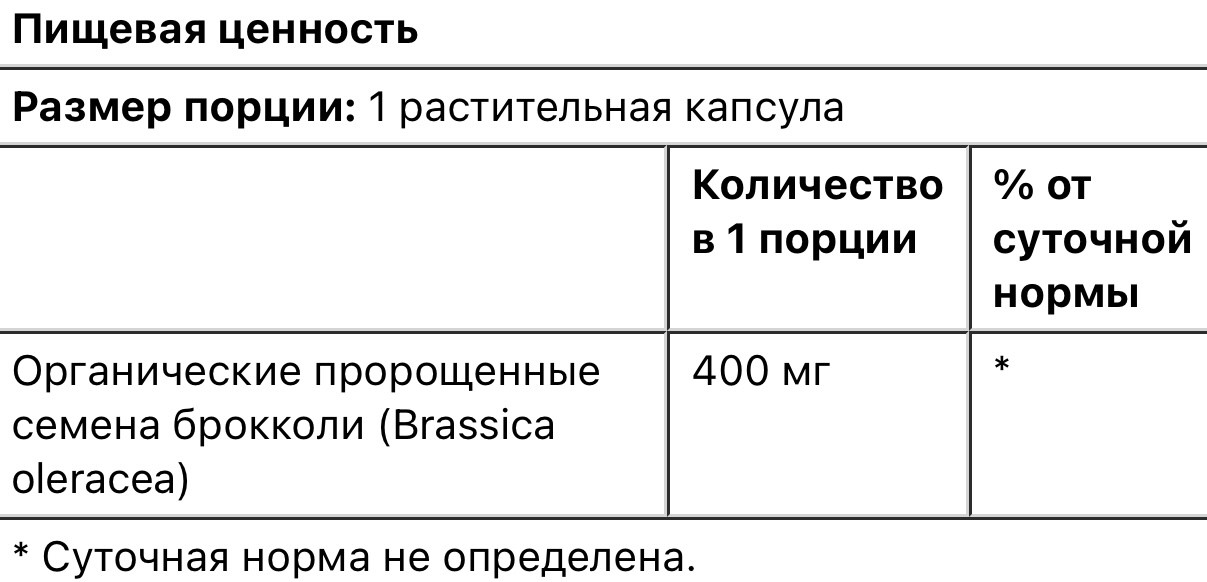 Swanson пророщенные семена брокколи, 400мг, 60 растительных капсул - фото 3 - id-p110983439