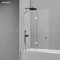 Стеклянный экран с дверцей из безопасного 8 мм стекла для ванны "А23"