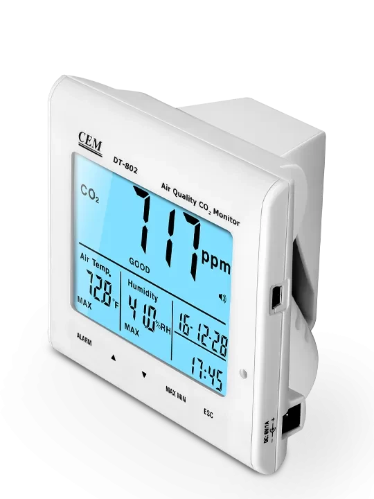 DT-802 Анализатор CO2, часы, температуры и влажности - фото 4 - id-p90080661