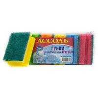 Губки универсальные  Ассоль профиль  100 х 70 мм.. 5 шт