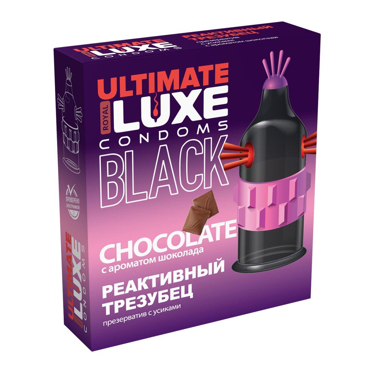 Презерватив LUXE BLACK ULTIMATE "РЕАКТИВНЫЙ ТРЕЗУБЕЦ" (с ароматом шоколада), 1 штука