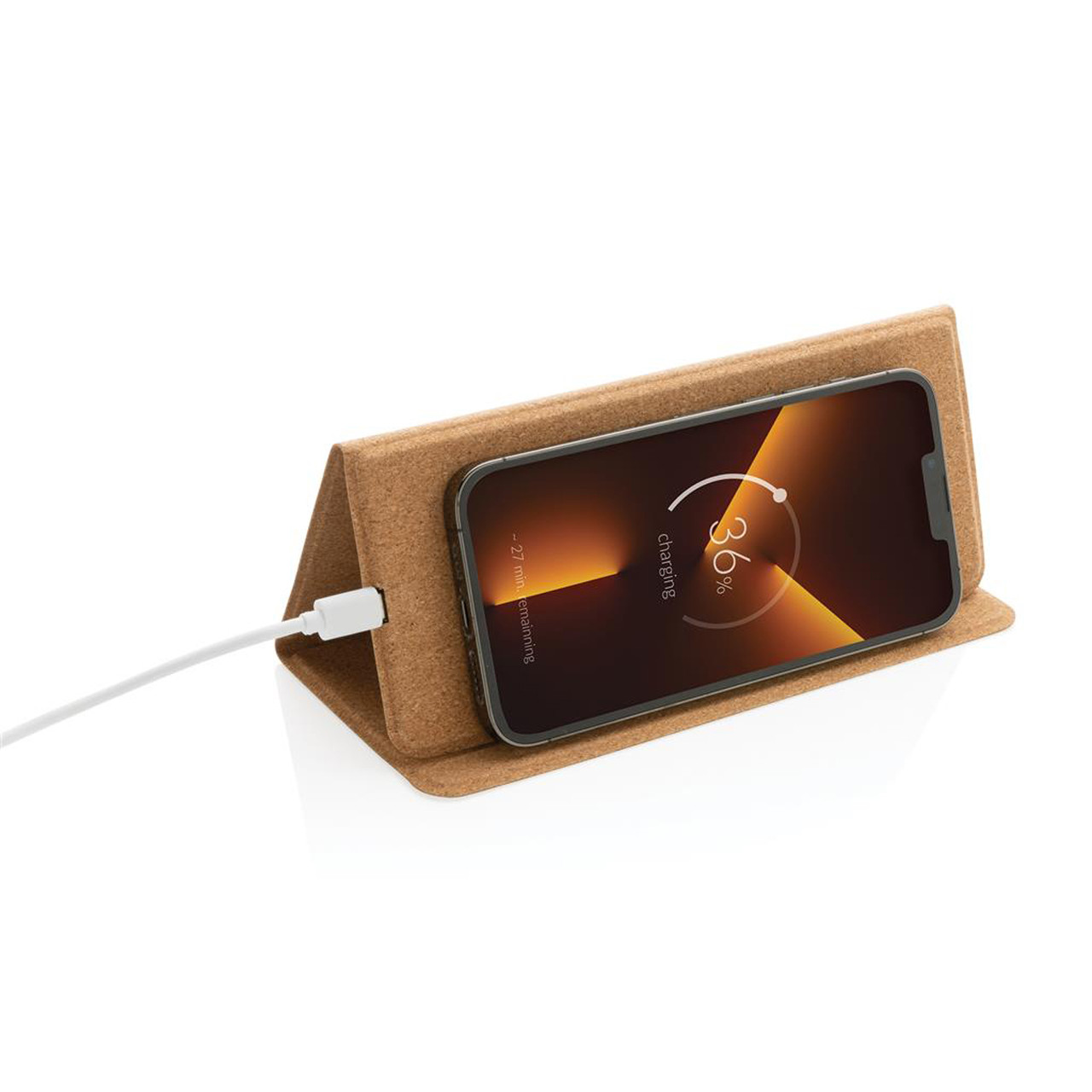 Коврик для мыши Cork с функцией беспроводной зарядки и подставки для телефона, 10 Вт, коричневый; , Длина 20,5 - фото 5 - id-p108502297