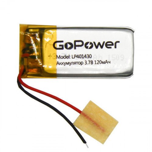 GoPower LP401430 PK1 3.7V 120mAh батарейка (00-00019591) - фото 1 - id-p110987373