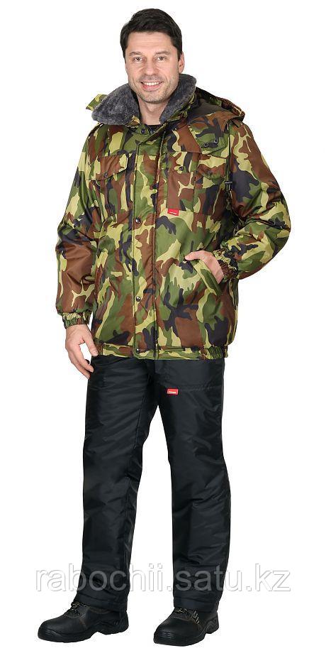 Куртка ПОЛЮС (утепленная укороченная) КМФ зеленый - фото 1 - id-p110987973