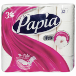 Бумага туалетная PAPIA, 3-слойная, 32 рулона, белая, 5064986, ш/к 00624