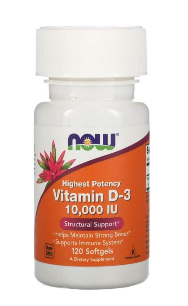 NOW Витамин D-3 10000 120 капсул
