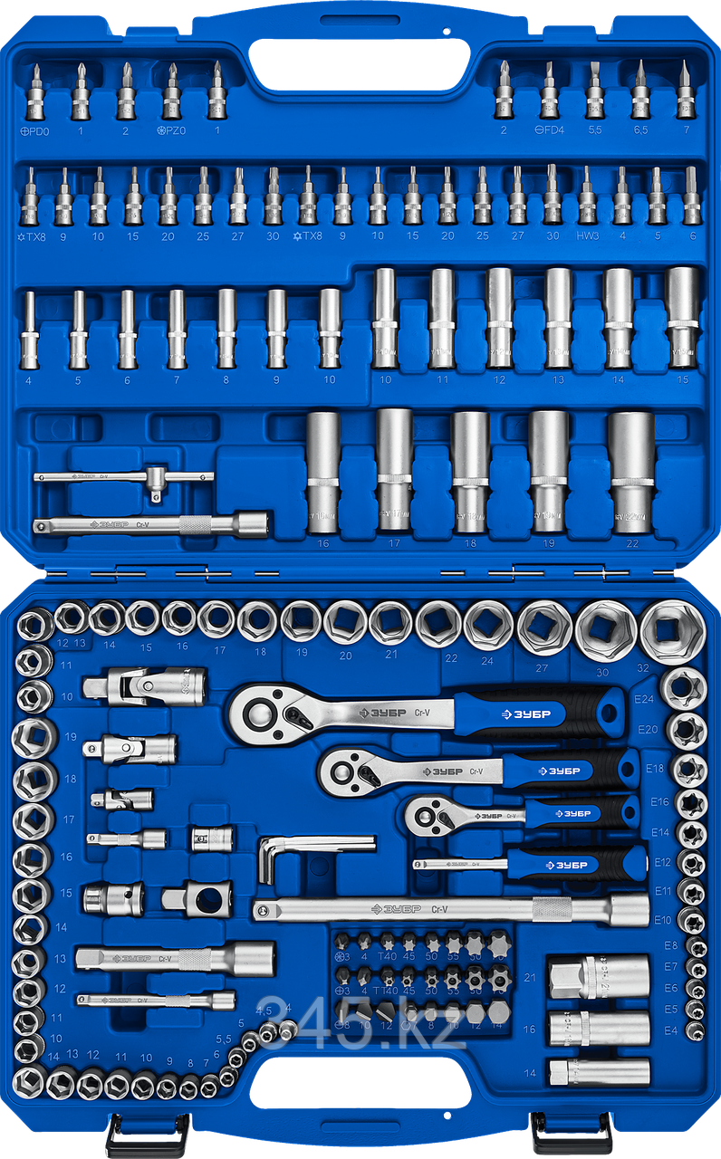 Универсальный набор инструмента ЗУБР А-150, 150 предм. (1/2 + 3/8 + 1/4 ) - фото 2 - id-p22282579