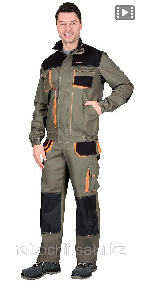 Костюм Манхеттен куртка/брюки оливковый/оранжевый/черный - фото 1 - id-p111003127
