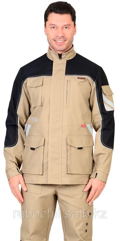 Куртка Вест-Ворк удлиненная бежевый/черный - фото 1 - id-p111003246