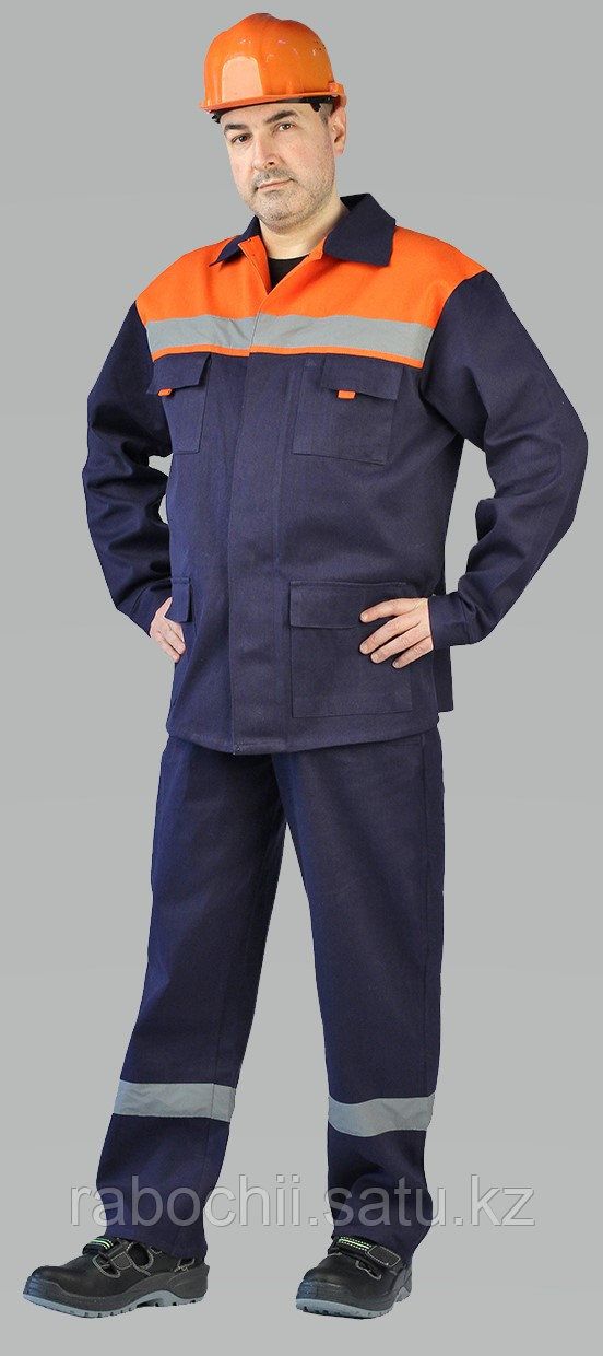 Костюм Спецовка куртка/полукомбинезон синий/оранжевый - фото 1 - id-p111003364