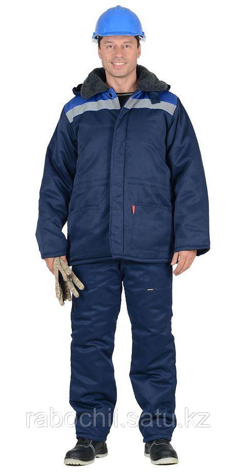 Костюм Бригадир (утепленный) куртка/брюки синий/васильковый - фото 1 - id-p111003470