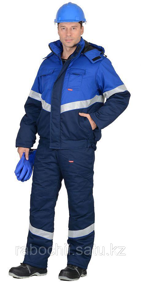 Костюм НАВИГАТОР (утепленный) куртка/полукомбинезон синий/васильковый - фото 1 - id-p111003479