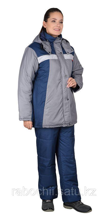 Костюм Фристайл (утепленный женский) куртка/брюки тёмно-синий/стальной - фото 1 - id-p111003508